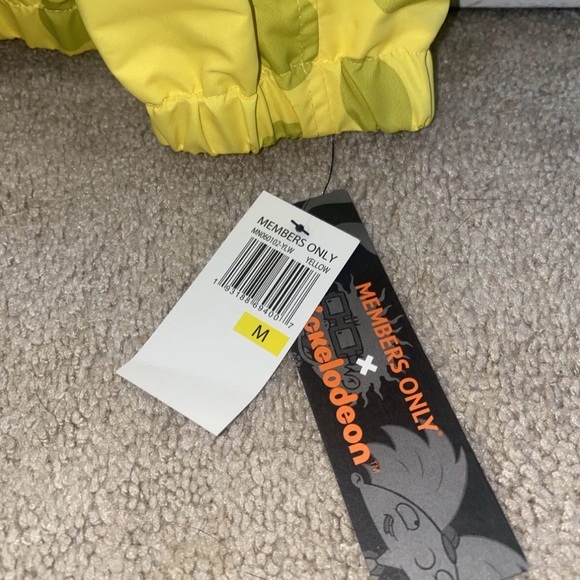 Spongebob Jacket Mens Womens Medium Members Only Nickelodeon Yellow Zip Hoodie - Picture 2 of 3